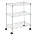 thumbnail image 1 of BestOffice 3 Tier Wire Shelving 23x13 x32 Layer Storage Shelves with Wheels for Small Places,Chrome, 1 of 7