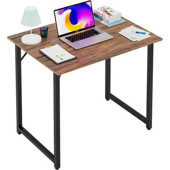 BestOffice 32 inch Computer Desk,Office Desk with Metal Frame,Adults can easily use it,Vintage