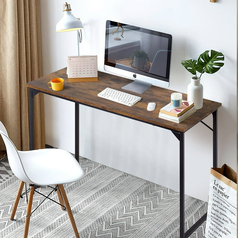 BestOffice 39.4 inches Computer Desk Modern Simple Style PC Desk with Metal Frame Nature