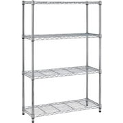BestOffice 4 Shelf Wire Shelving Metal Large Storage Shelves Heavy Adjustable Utility Commercial Grade Steel Layer Shelf