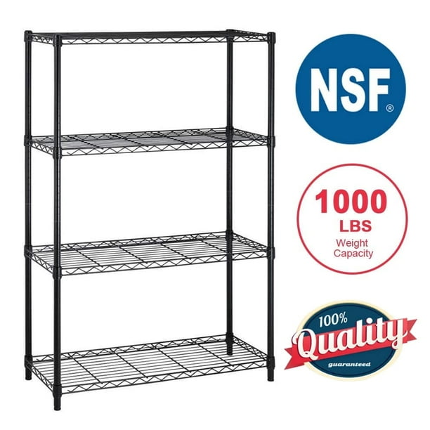 BestOffice 4 Shelf Wire Shelving Unit Ga…