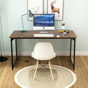 BestOffice 47.2 inches Computer Desk,Modern Simple Style PC Desk with Metal Frame Brown