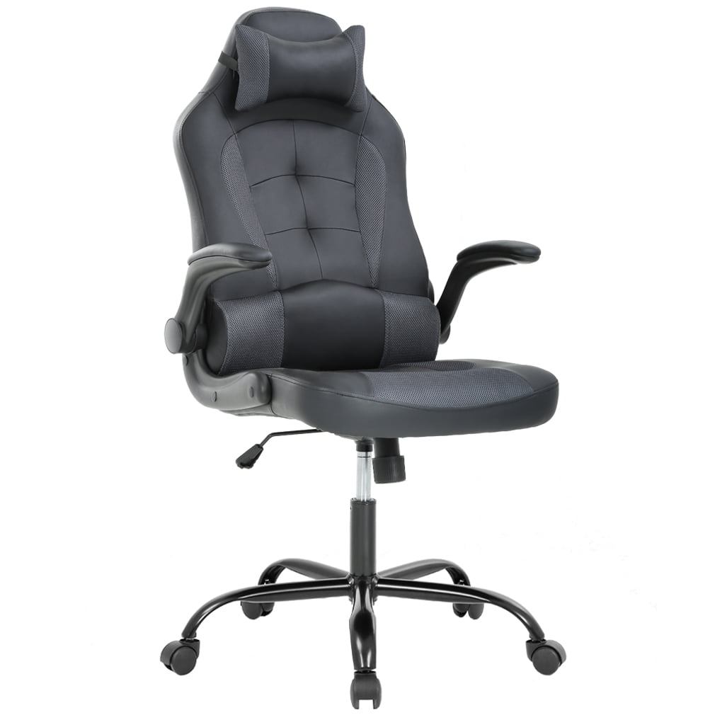 BestOffice Adjustable & Lumbar Support Swivel Gaming Chair, White