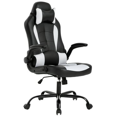 BestOffice Adjustable & Lumbar Support Swivel Gaming Chair, White