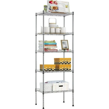 BestOffice Adjustable Storage Shelves Metal Storage Shelf For Adults(Chrome, 16.7L×11.8W×47.6H)