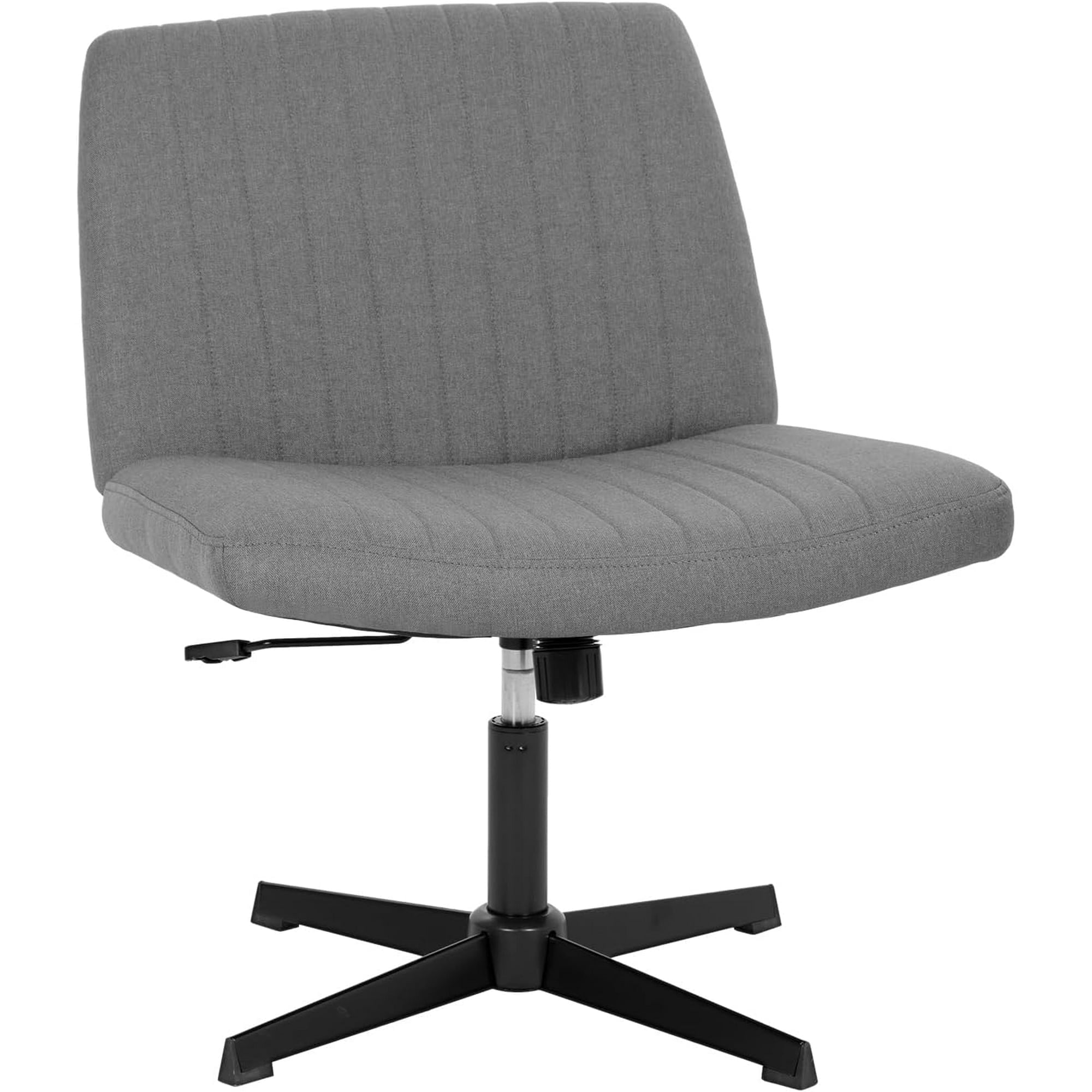 BestOffice Armless Office Chair, Criss Cross Legged, No Wheels Swivel for Men, Women(Grey)