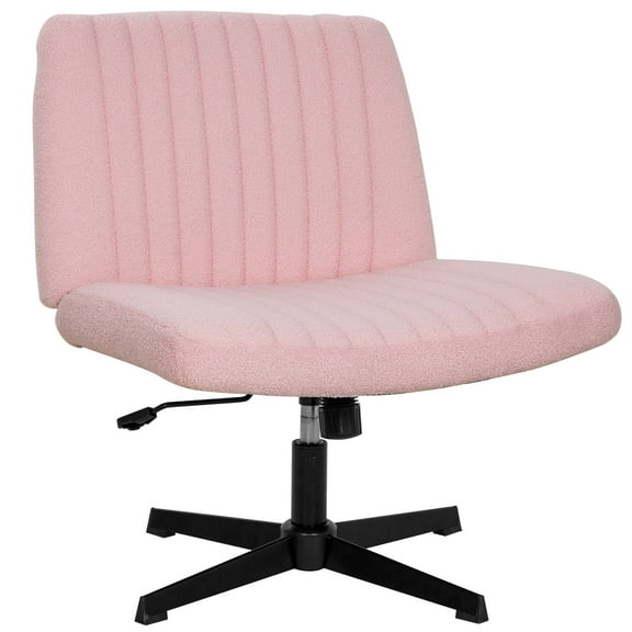 BestOffice Armless Office Chair, Criss Cross Legged, No Wheels Swivel for Men, Women(Pink)