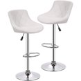 thumbnail image 1 of BestOffice Bar Stool Adjustable Height Leather Bar Stools With Seat Back Pad,Set Of 2,White, 1 of 7