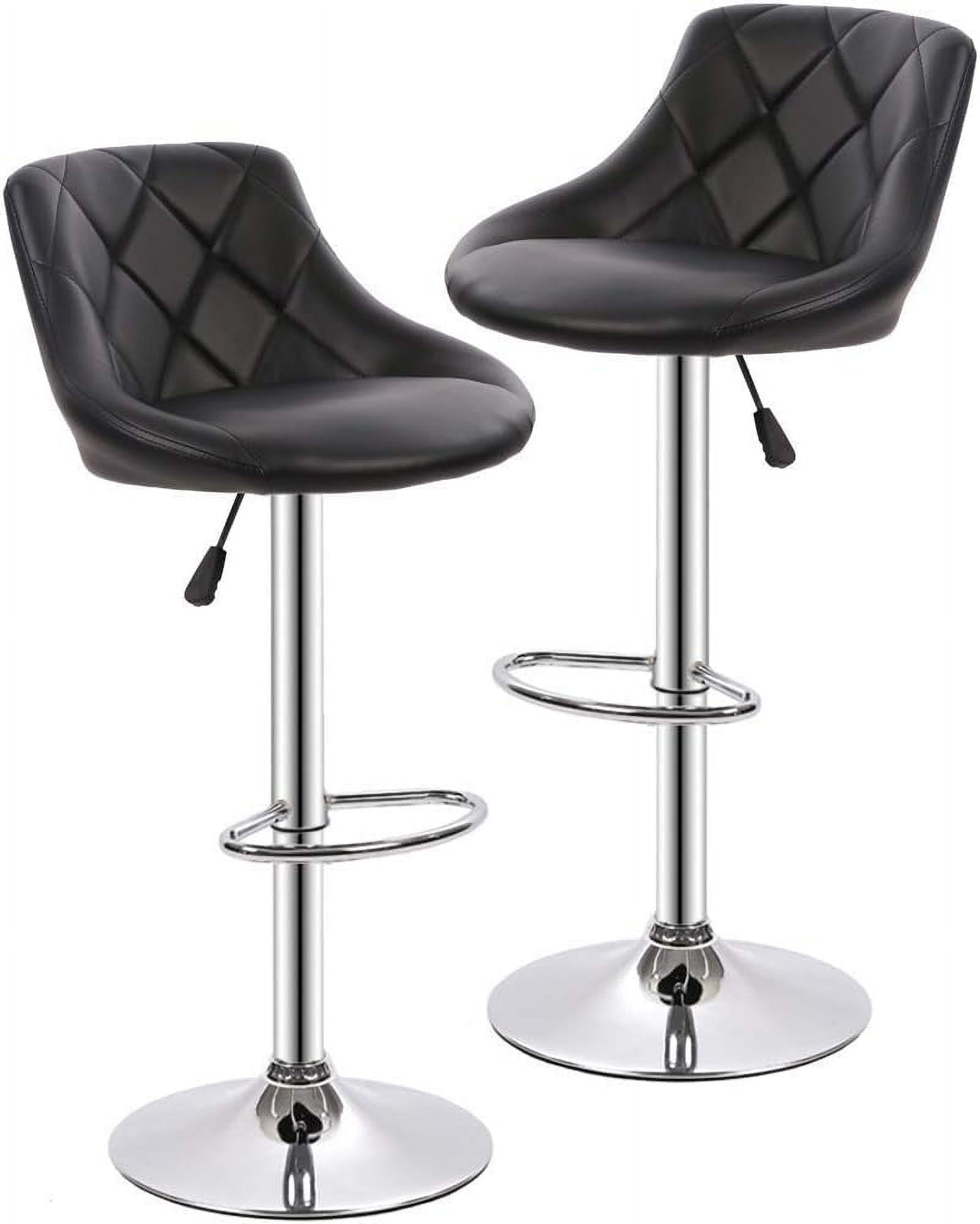 BestOffice Bar Stool with Adjustable Height, Black, Set of 2