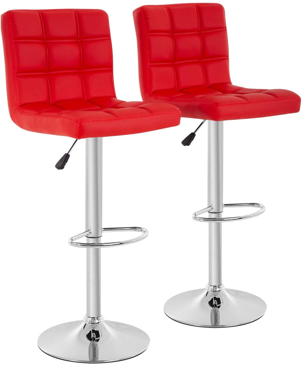 BestOffice Bar Stool with Adjustable Height, Red, Set of 2