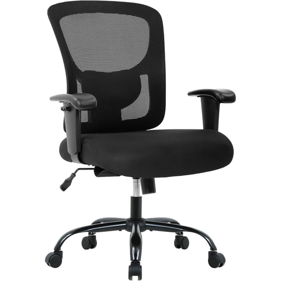BestOffice Big and Tall Office Chair 400lbs Ergonomic Mesh Computer Desk Chair with Lumbar Support, Black