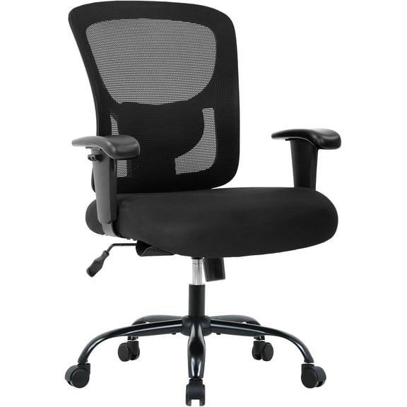 BestOffice Big and Tall Office Chair 400lbs Ergonomic Mesh Computer Desk Chair with Lumbar Support, Black