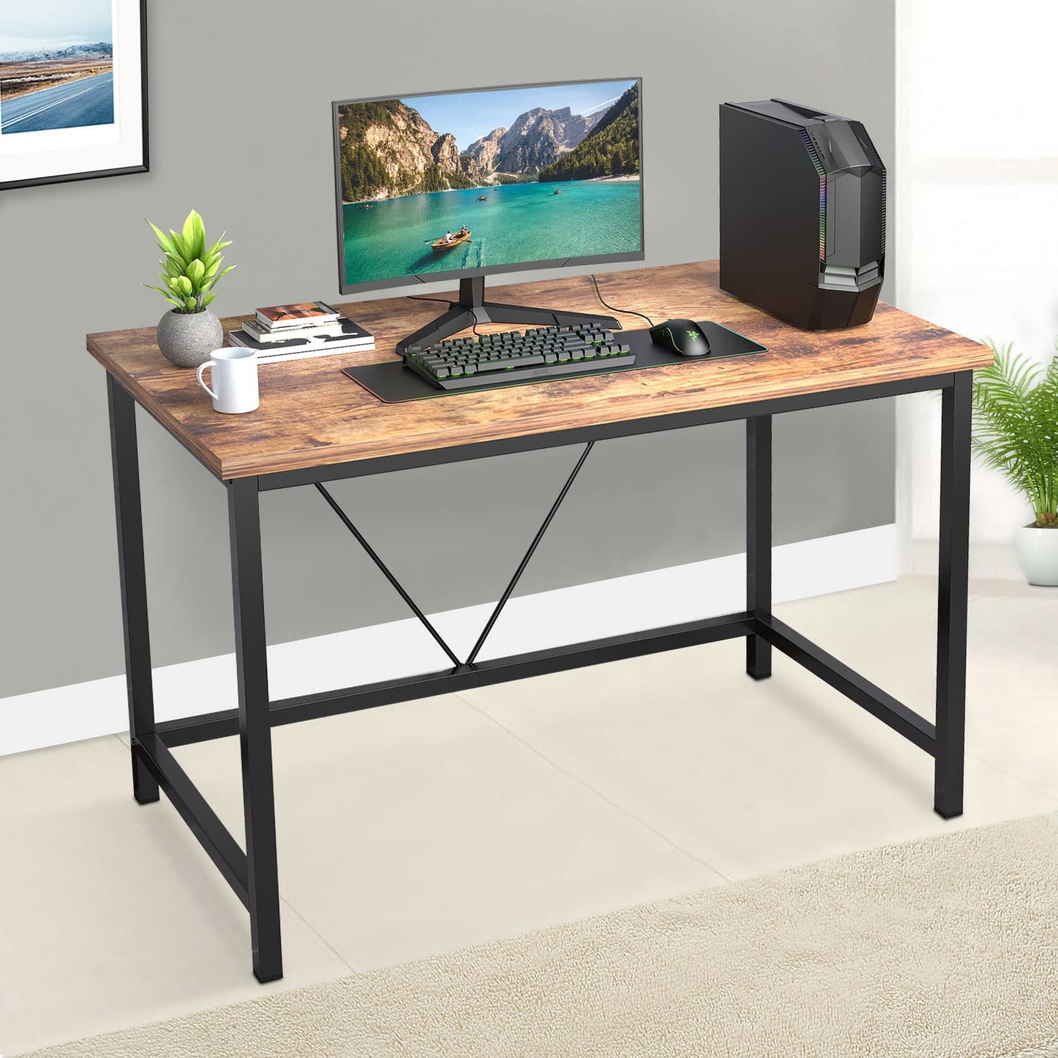 BestOffice Easy Assembly, Laptop Study Home Office Writing Table Edge