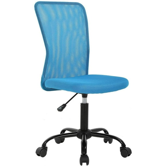BestOffice Ergonomic Armless Office Chair with Adjustable Height, Lumbar Support for Adults(Blue)