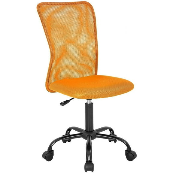 BestOffice Ergonomic Armless Office Chair with Adjustable Height, Lumbar Support for Adults(Orange)