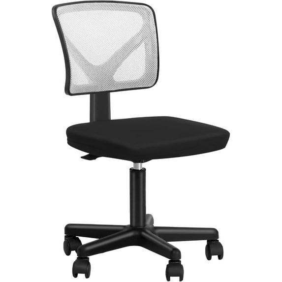 BestOffice Ergonomic Desk Armless Mesh Computer Lumbar Support Swivel Rolling Executive Adjustable Task Chair for Back Pain (White)