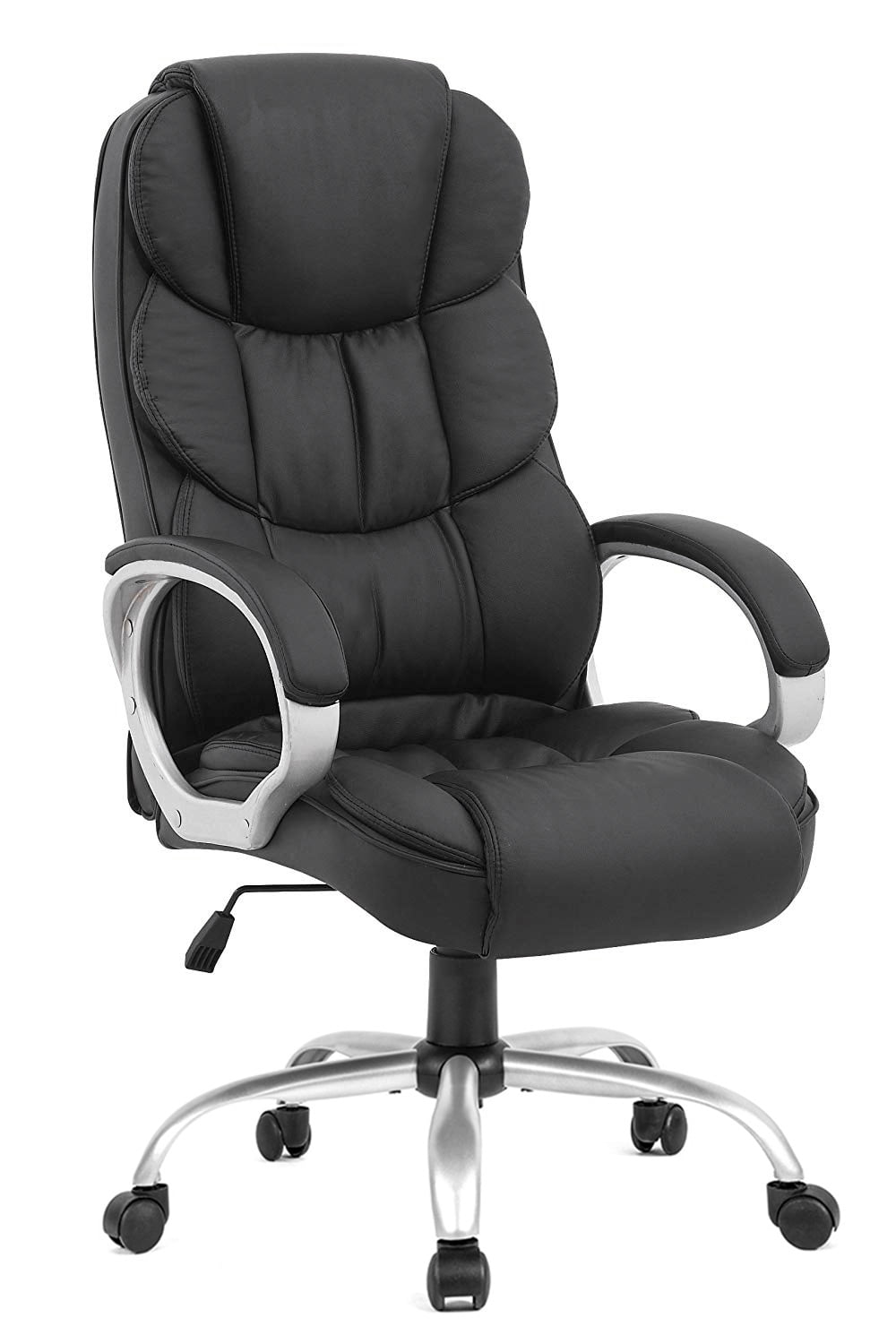 Ergonomic Massage Office Chair High Back Black PU Leather Heating Vibr –  Purely Relaxation
