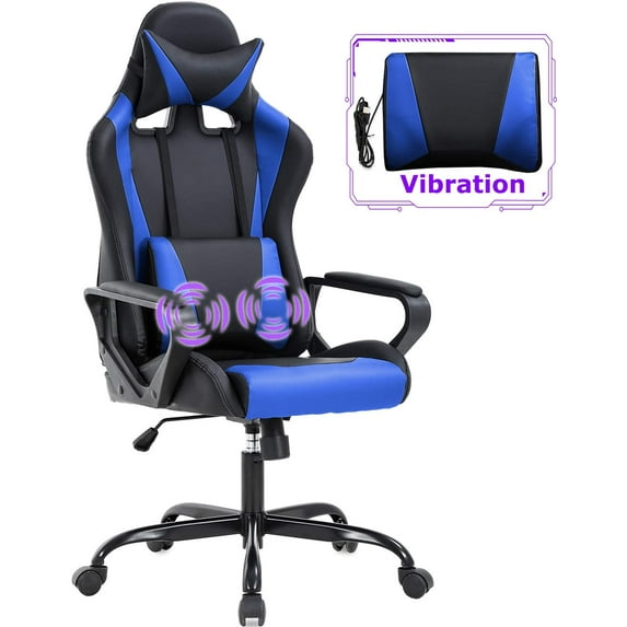 BestOffice Ergonomic Gaming Chair, Lumbar Support, Rolling Swivel for Men, Women(Blue)