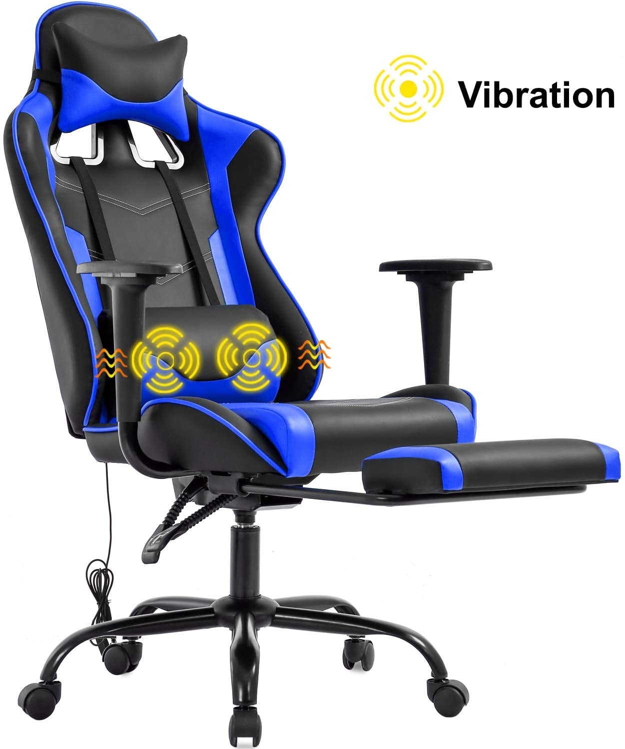 BestOffice Ergonomic Gaming Chair, Lumbar Support, Rolling Swivel for Men, Women(Blue)