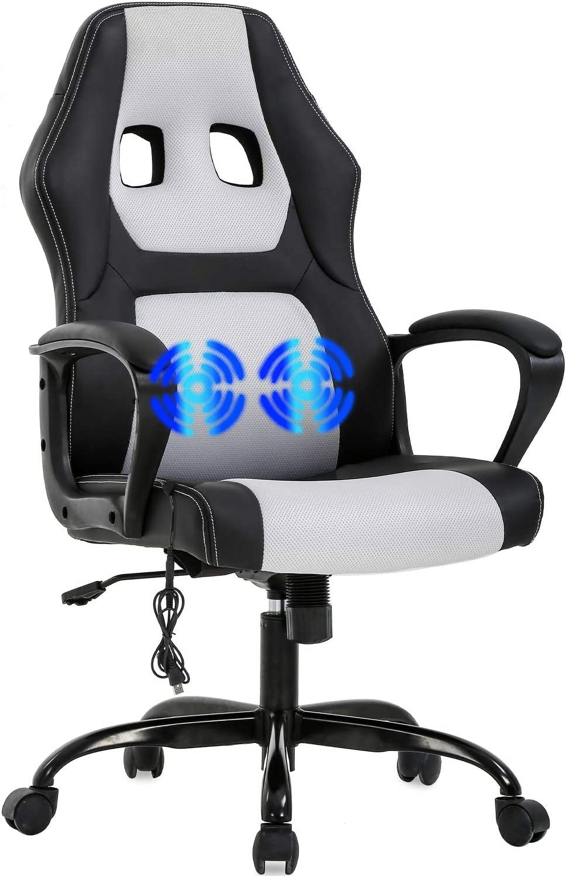 BestOffice Ergonomic Gaming Chair, Lumbar Support, Rolling Swivel for Men, Women(White)