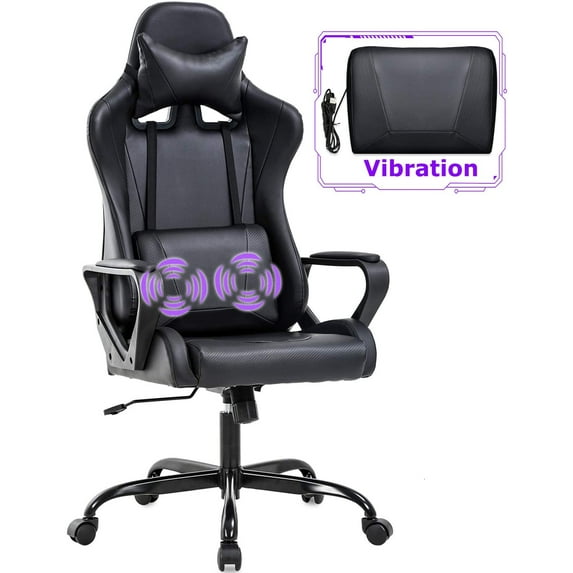 BestOffice Ergonomic Gaming Chair, Lumbar Support, Swivel Rolling for Men, Women(Black)