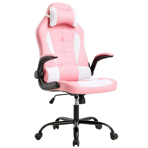 BestOffice Ergonomic Gaming Chair, Lumbar Support, Swivel Rolling for Men, Women(Pink)