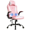thumbnail image 1 of BestOffice Massage Gaming Chair - Ergonomic PU Leather , Lumbar Support Office Chair for Girls，Pink, 1 of 7