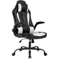 thumbnail image 1 of BestOffice PU Leather Gaming Office Chair , Massage & Lumbar Support Desk Chair for Adults, White, 1 of 7