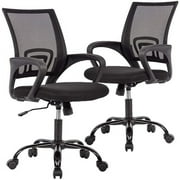 BestOffice Ergonomic Office Chair, Lumbar Support, Adjustable Height with Armrests, 2 Pack，(Black)