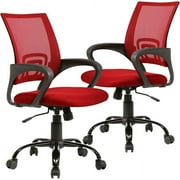 BestOffice Ergonomic Mesh Office Chair, Lumbar Support, Adjustable Height with Armrests for Adults, Teens, 2 Pack(Red)