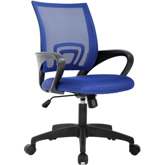 BestOffice Adult Mesh Mid Back Indoor Commercial Ergonomic Home Office Chair Desk Chair, Blue