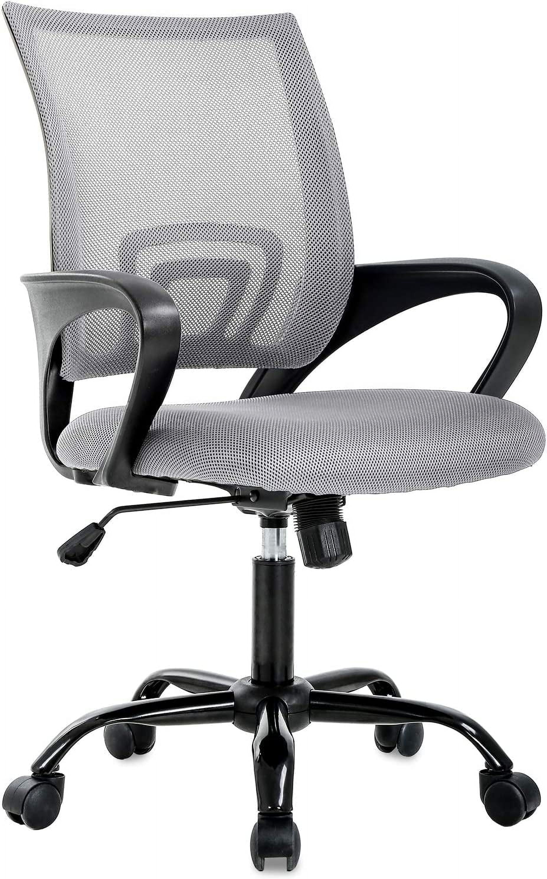 BestOffice Ergonomic Office Chair, Lumbar Support, Adjustable Height with Armrests for Adults(Grey)