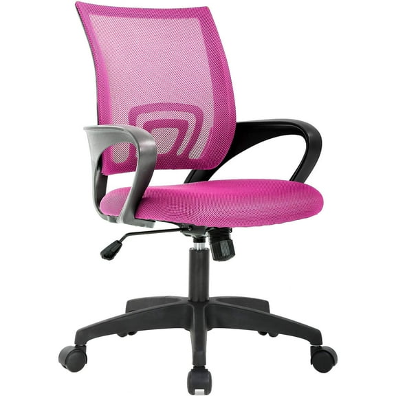 BestOffice Ergonomic Office Chair, Lumbar Support, Adjustable Height with Armrests for Adults(Pink)