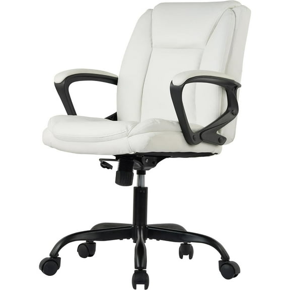 BestOffice Ergonomic Office Chair, Lumbar Support, Adjustable Height with Armrests for Adults(White)