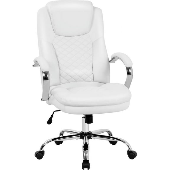 BestOffice Ergonomic Office Chair, Lumbar Support, Swivel Rolling for Men, Women(White)