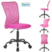 BestOffice Ergonomic Office Chair, Lumbar Support, Swivel Rolling for Women, 4 packPink