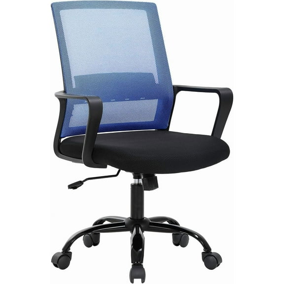 BestOffice Ergonomic Mesh Chair Swivel Rolling，Lumbar Support Adjustable Stool for Adult,Blue
