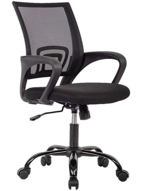BestOffice Executive Chair with Lumbar Support & Swivel, 250 Ib. Capacity, Black