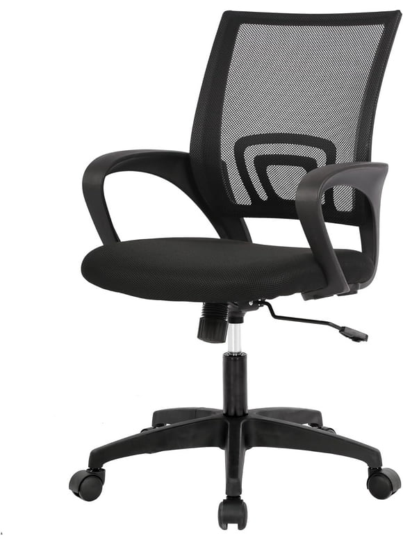 BestOffice Executive Chair with Lumbar Support & Swivel, 250 lb. Capacity, Black