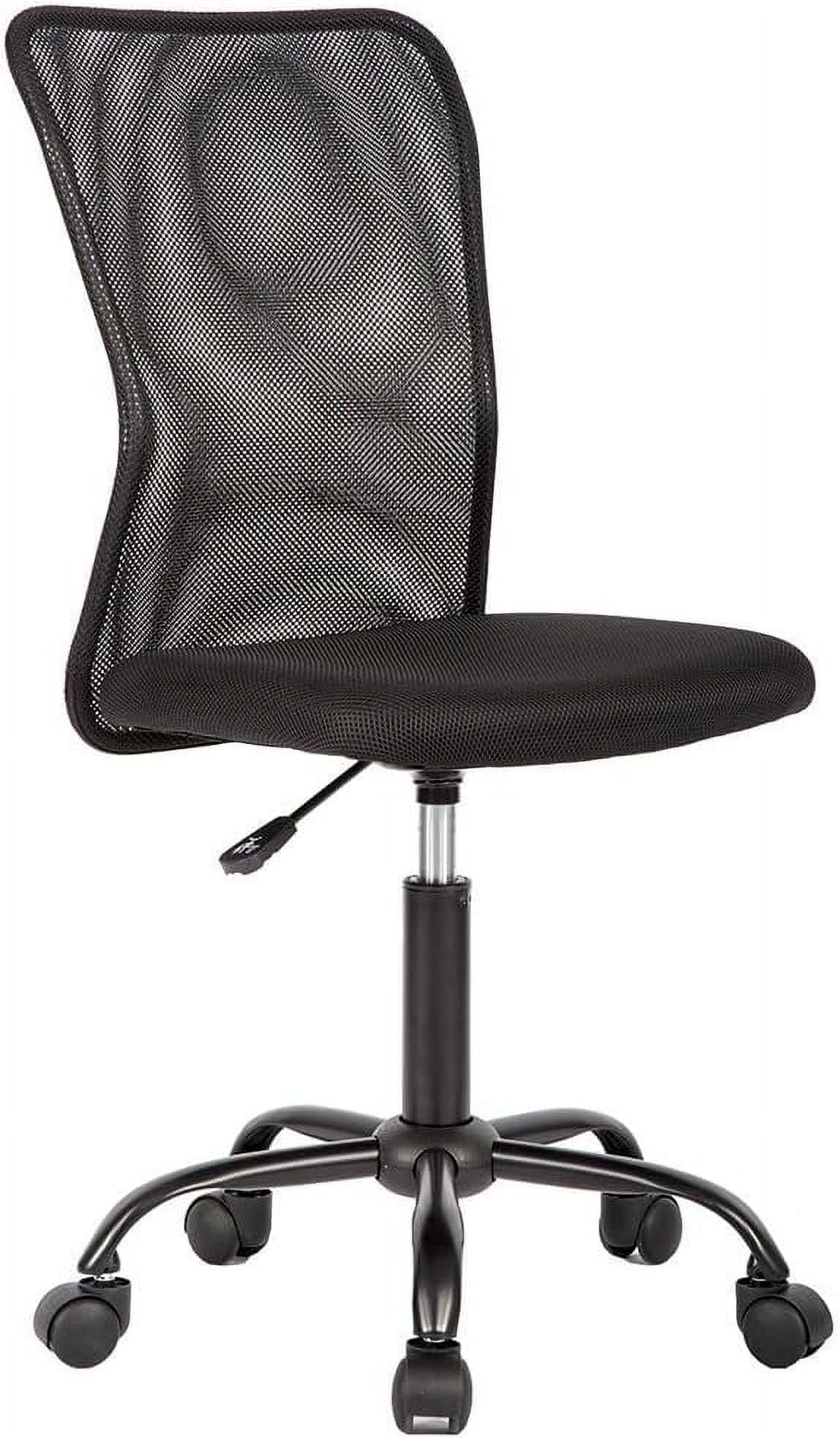 Black Mesh Swivel Office Chair with Fixed Arms