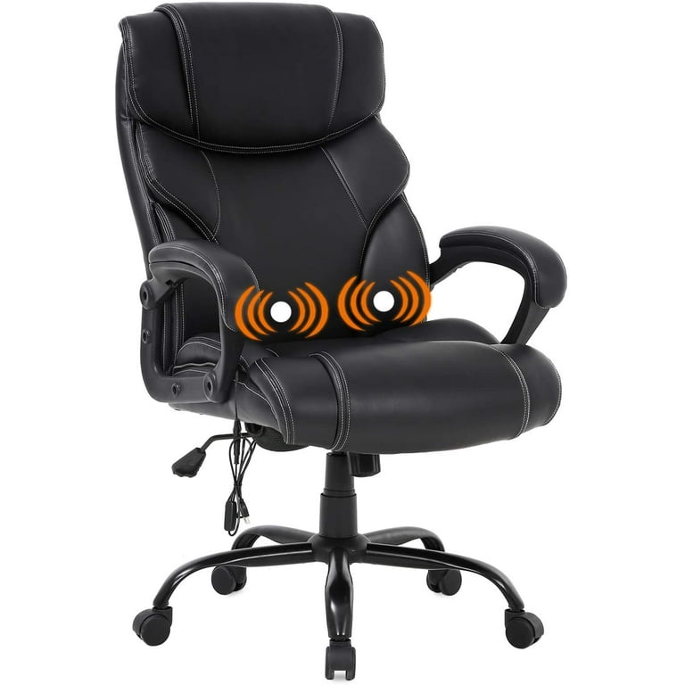 BestOffice Executive Chair with Lumbar Support & Swivel, 500 lb. Capacity,  Black