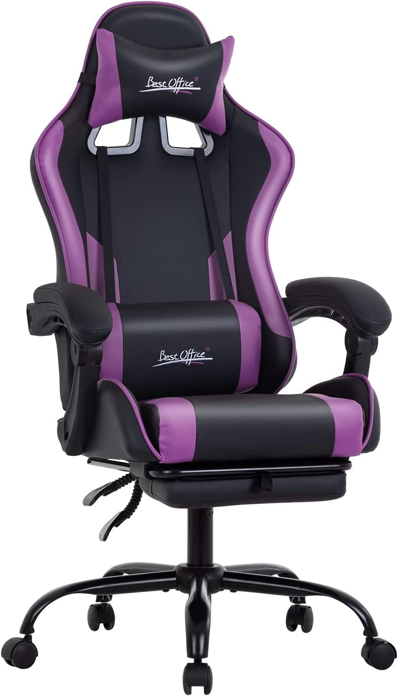 VICTORAGE Premium PU Leather Computer Gaming Chair Home Chair (Purple)