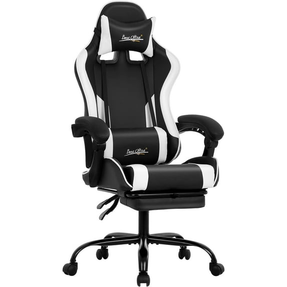 BestOffice Ergonomic Gaming Chair, Lumbar Support, Swivel Rolling for Men, Women(Black)