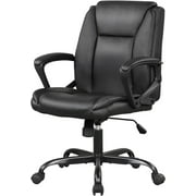 BestOffice Home Office Chair Ergonomic PU Leather Rolling Swivel with Lumbar Support Armrest Adjustable Chair for Men,Black