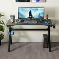 thumbnail image 1 of BestOffice Home Office Desk with Cup Holder and Headphone Hook, Blue, 1 of 8