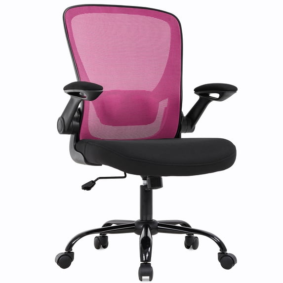 BestOffice Manager's Chair with Lumbar Support & Swivel, 250 lb. Capacity, Pink