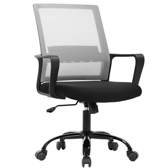 BestOffice Mesh Lumbar Support Indoor Swivel Ergonomic Office Chair, Gray