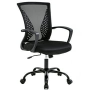 BestOffice Mid Back Mesh Executive Chair with Armrests and Lumbar Support Swivel,Adjustable, Black