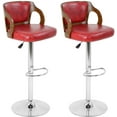 thumbnail image 1 of BestOffice Modern Bar Stool Set Of 2 Beech Barstools Height Adjustable Counter Stools PU Leather For Home Kitchen Dining Room Stools,Red, 1 of 7
