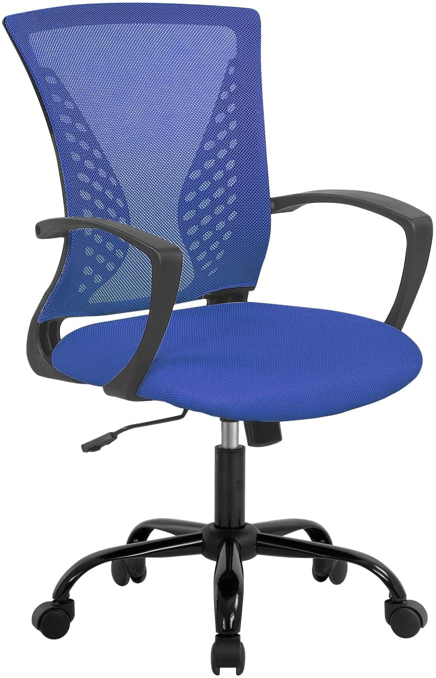 BestOffice Ergonomic Desk Armless Mesh Computer Lumbar Support Swivel Rolling Executive Adjustable Task Chair for Back Pain (Blue)